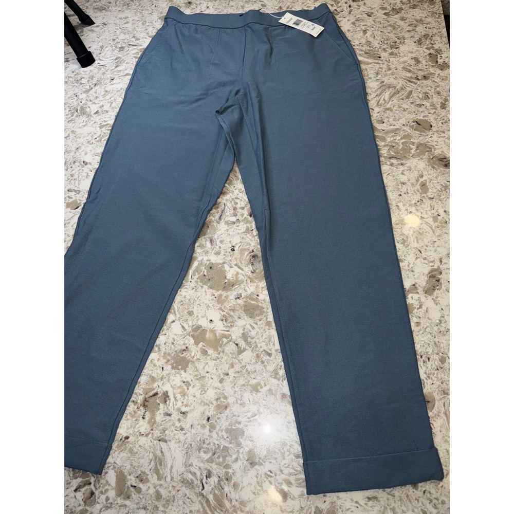 Eileen Fisher Blue Ankle Tapered Pant with Cuff F6TKO-P4876M Womens Size S NEW